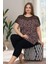 Lady Kısa Kollu Büyük Beden Kapri Pijama Takımı 2