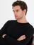 Erkek Siyah Slim Fit %100 Yün Bisiklet Yaka Basic Triko Kazak 50259680-VR046 2