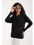 Kadın Siyah Viskon Vortex Iplik Taş Detaylı Bisiklet Yaka Simli Triko Bluz 5