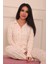 Kadın Tavşan Desenli Önü Düğmeli Uzun Kol Altı Uzun Milan Kumaş Pijama Takımı 1