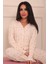 Kadın Tavşan Desenli Önü Düğmeli Uzun Kol Altı Uzun Milan Kumaş Pijama Takımı 3