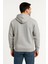 Erkek Üç Iplik Kapüşonlu Tam Fermuarlı Kanguru Çepli Sweatshirt Hoodie - Gri 2