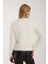 Kadın Ekru Sakal Iplik Bisiklet Yaka Triko Kazak 6
