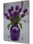 Mor Lale Buketi Kış Manzarası Sulu Boya Görünümlü Dekoratif Ahşap Tablo Dikdörtgen Tablo 3