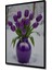 Mor Lale Buketi Kış Manzarası Sulu Boya Görünümlü Dekoratif Ahşap Tablo Dikdörtgen Tablo 5