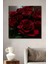 Kırmızı Gül Demeti Yağlı Boya Görünümlü Ahşap Dekoratif Tablo Dikdörtgen Tablo 1