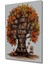Sonbahar Ağacı Kitaplık Sulu Boya Görünümlü Ahşap Dekoratif Tablo Dikdörtgen Tablo 3