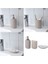 3'lü Banyo Seti - Sıvı Sabunluk, Fırçalık, Katı Sabunluk - Stoneware Bej 2