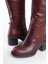Yüksek Tabanlı Deri Kadın Çizme 3