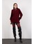 Kadın Bordo Reglan Balon Kollu Choker Yaka Simli Triko Kazak 7
