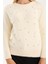 Kadın Ekru Sakal Iplik Taş ve Inci Detaylı Bisiklet Yaka Triko Kazak 4