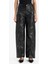 Wide Leg Fermuarlı Normal Bel Standart Boy Suni Deri Pantolon G1048AX25AU 5