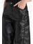 Wide Leg Fermuarlı Normal Bel Standart Boy Suni Deri Pantolon G1048AX25AU 6