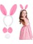 Pembe Tavşan Kostüm Seti – Taç, Papyon, Ponpon (12’li Paket) 2