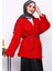 Kırmızı Kemerli Oversize Buklet Ceket 3