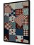 Gül Desenli Kareli Patchwork Ahşap Tablo Dikdörtgen Tablo 5