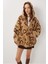 Kapüşonlu Kalpli Oversize Peluş Mont LCI0058 Bisküvi 1