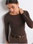 32122 Kayık Yaka Modal Kaşmir Ultra Hafif Bluz-Kahve 1