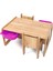 2 Kişilik Çekmeceli Oyun, Aktivite, Etkinlik Masası, Ceviz-Lila, 18MM Mdf 3