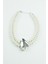 Çift Sıralı Cam Inci Büyük Kristal Taşlı Choker Kolye 4