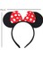 Kırmızı Fiyonklu Minnie Mouse Taç Fare Tacı Kafa Bandı 5