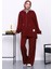 Bordo Fermuarlı Tunik Pantolonlu Takım 1