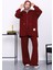 Bordo Fermuarlı Tunik Pantolonlu Takım 2