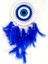 Saks Mavisi Kuş Tüylü Dream Catcher Nazar Boncuğu Motifli Düş Kapanı Duvar Süsü 2