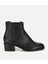 01BOH312660A100 KADIN Deri Siiyah Lastik Detaylı Bilekte Düz Bot 1
