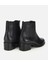 01BOH312660A100 KADIN Deri Siiyah Lastik Detaylı Bilekte Düz Bot 4