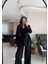 Siyah Blazer Ceket & Palazzo Pantolon Ikili Takım 5