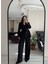 Siyah Blazer Ceket & Palazzo Pantolon Ikili Takım 8