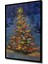 Işıltılı Yılbaşı Ağacı Yağlı Boya Görünümlü Ahşap Dekoratif Tablo Dikdörtgen Tablo 5