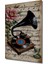 Romantik Nostaljik Müzik Gramofon Çiçek Sulu Boya Görünümlü Ahşap Dekoratif Tablo Dikdörtgen Tablo 3