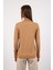 Kadın Bej Çıtçıtlı Kollu Balıkçı Yaka Triko Bluz 6