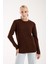 Kadın Acı Kahve Selanik Örgü Bisiklet Yaka Simli Triko Kazak 4