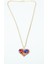 Burgu Zincir Renkli Taşlı Kalp Uçlu Kolye 4