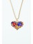 Burgu Zincir Renkli Taşlı Kalp Uçlu Kolye 5