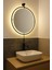 Büyük Boy Massivve Gold 50 cm Kablosuz Pilli LED Ayna, Makyaj Aynası, Dresuar Aynası Modern Dekoratif Duvar Aynası 2