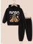 Punıx Kıds Özel Üretim %100 Pamuk Nasa Minik Astronot Baskılı Kapüşonlu Kışlık Erkek Çocuk Eşofman Takımı 1