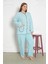 %100 Pamuklu Uzun Kollu Boydan Düğmeli Büyük Beden Kadın Pijama Takımı 206 2