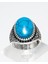 Turkuaz Taşlı 925 Ayar Gümüş Erkek Yüzük – Modern ve Canlı Tasarım 2