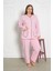 %100 Pamuklu Uzun Kollu Boydan Düğmeli Büyük Beden Kadın Pijama Takımı 206 1