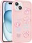 iPhone 15 Uyumlu Kabartma Figürlü Parlak Spıa Toys Silikon Kapak-Pembe 1