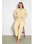 %100 Pamuklu Uzun Kollu Boydan Düğmeli Büyük Beden Kadın Pijama Takımı 206 4