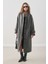 Raı Oversıze Yünlü Kaban Antrasit 1