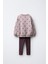 Kız Çocuk Pamuklu Lila Çiçek Desenli Sweatshirt ve Tayt Takım – Rahat Günlük Stil 2