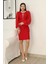 Inci Süsleme Detaylı Midi Abiye Elbise 2335-KIRMIZI 3