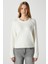 Kadın Raise Kol Detay Ekru Triko Kazak 8667 5