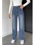 Kadın Yüksek Bel Palazzo Jean Kot Pantolon P-00019045 1